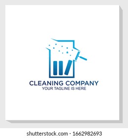 library cleaners logo template design vector