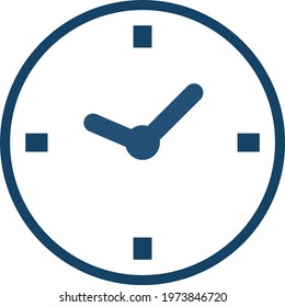 Reloj de biblioteca, ilustración de icono, vector sobre fondo blanco