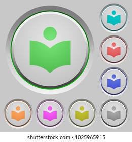 Library color icons on sunk push buttons