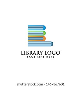 Library Colorful logo design template
