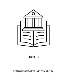 library concept line icon. Simple element illustration. library concept outline symbol design.