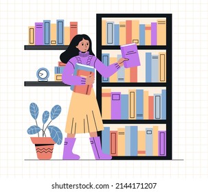 Library. Concept of online reading or library, online education.