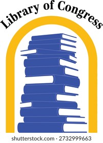 Library of Congress building slogan typography t-shirt design vector illustration for academic heritage history and educational architecture on a clean transparent background.
