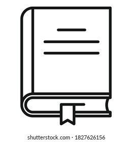 Icono de libro de diccionario de biblioteca. Icono del vector del libro de diccionario de la biblioteca de esquemas para el diseño web aislado en fondo blanco