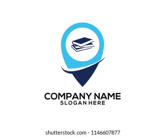 library education location pointer vector icon logo design template