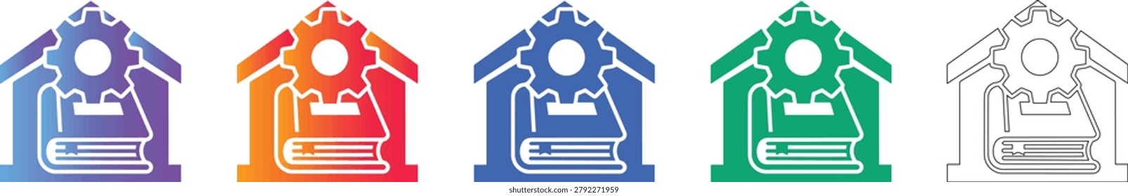 Library and Facility Management Icon Set vol 1823