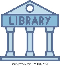 Library Filled Blue Tone Icon