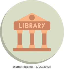 Ícone de Estilo de Círculo Plano de Biblioteca