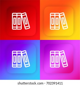Library four color gradient app icon set