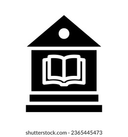 library glyph icon illustration vector graphic. Simple element illustration vector graphic, suitable for app, websites, and presentations isolated on white background