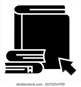 Ilustración vectorial de icono de glifo de Biblioteca