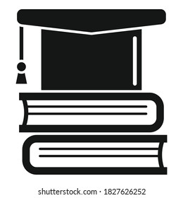 Library graduated hat icon. Simple illustration of library graduated hat vector icon for web design isolated on white background