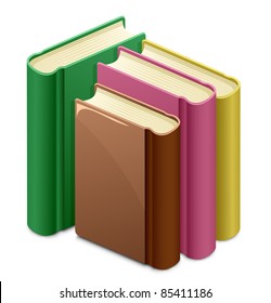 Library. Group of books. Vector illustration