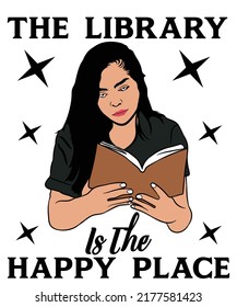 Die Bibliothek ist die schöne Vorlage für Vektorgrafik-T-Shirt-Design
