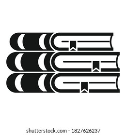 Library historical book stack icon. Simple illustration of library historical book stack vector icon for web design isolated on white background