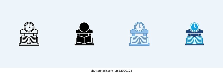 Library Hours icon vector illustration concept
