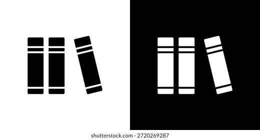 Icono de Biblioteca. Icono de diseño plano simple en blanco y negro