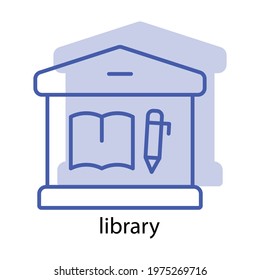 Library icon. the icon can be used for application icon, web icon, infographics, Editable stroke. Design template vector