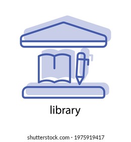 Library icon. the icon can be used for application icon, web icon, infographics, Editable stroke. Design template vector