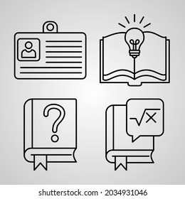 Library Icon Collection White Color Background
