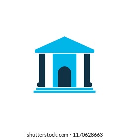 Library icon colored symbol. Premium quality isolated museum element in trendy style.