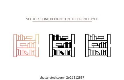 Bibliothekssymboldesign auf weißem Hintergrund - Stockgrafik