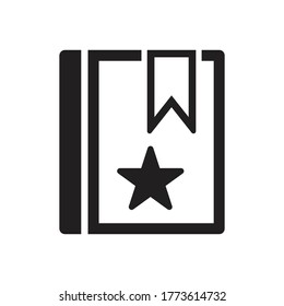 Bibliothekssymbol - Tagebuchsymbol - Lesezeichen-Symbol, Vektorsymbol 