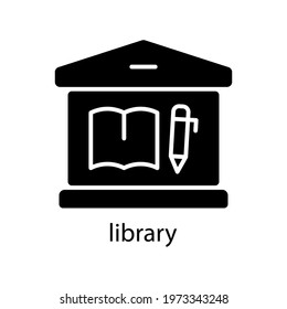 Library icon. Editable stroke. Design template vector