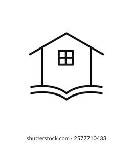 Library icon Flat simple outline