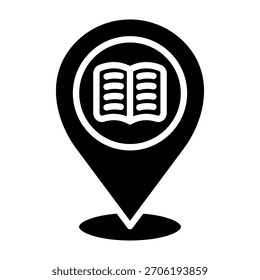 Ilustración vectorial de diseño de glifo de icono de Biblioteca