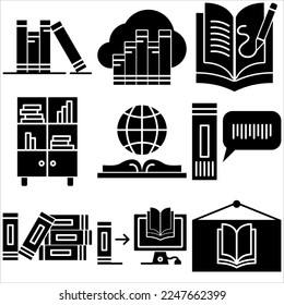 Library icon glyph style part four