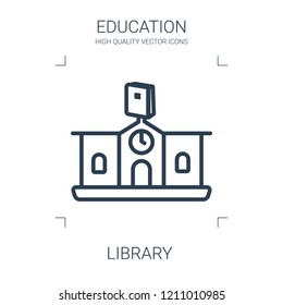 library icon. high quality line library icon on white background. from education collection flat trendy vector library symbol. use for web and mobile