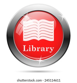 Library icon. Internet button on white background. 