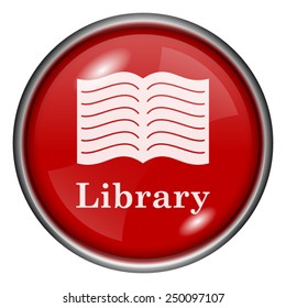 Library icon. Internet button on white background. 