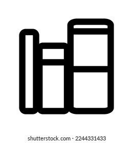 Línea de icono de biblioteca aislada en fondo blanco. Icono delgado plano negro sobre el estilo de contorno moderno. Símbolo lineal y trazo editable. Ilustración vectorial de trazo simple y de píxel perfecto.