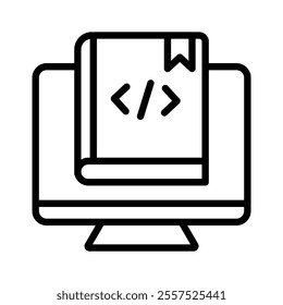 library icon line vector illustration on white background.