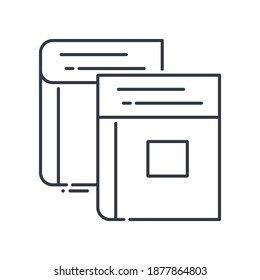 Library icon, linear isolated illustration, thin line vector, web design sign, outline concept symbol with editable stroke on white background.