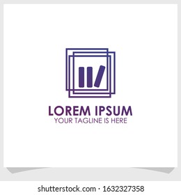 library icon logo design template, education logo template design vector