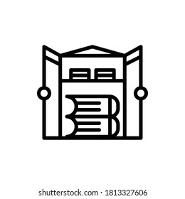 Library Icon Logo Illustration Vector Isolated. Back to School and Science Icon Set. Editable Stroke and Pixel Perfect.