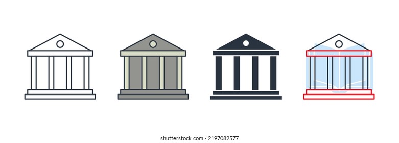 library icon logo vector illustration. library building symbol template for graphic and web design collection