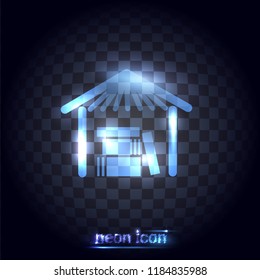  library icon. neon series. vector illustration, part of collection