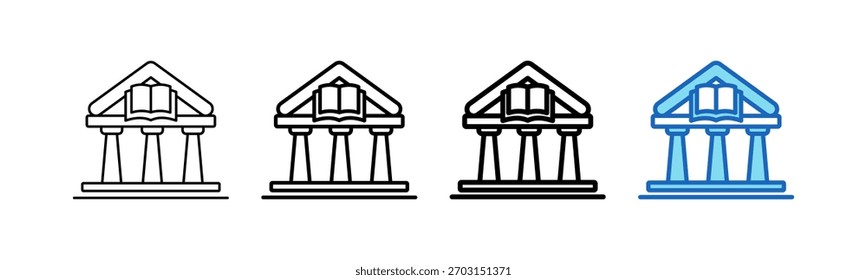 Ilustración vectorial de estilo de contorno de icono de Biblioteca