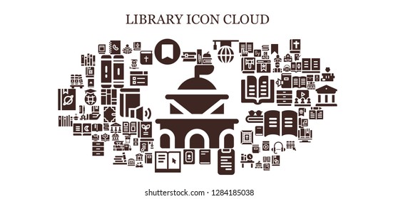  library icon set. 93 filled library icons. Simple modern icons about  - Government, Books, Phone book, Bookmark, Learning, Book, Bookshelf, Read, Wisdom, Bible, Library, Education