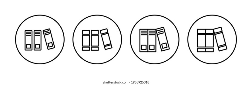 Bibliothekssymbol-Set. Bildzeichen-Vektorgrafik