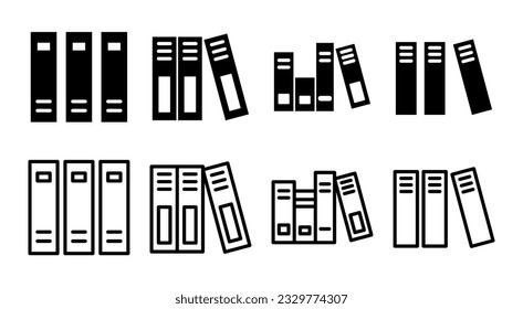 Library icon set illustration. education sign and symbol