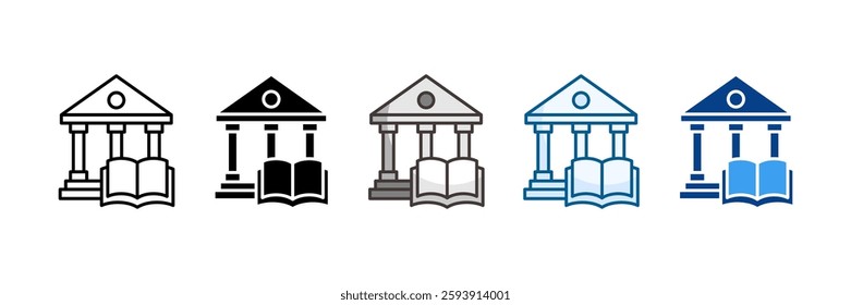 Library Icon Set Multiple Style Collection