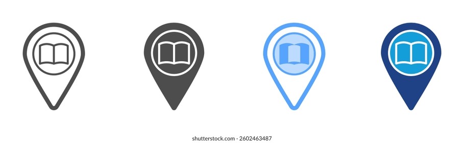 Library Icon Set Multiple Style Collection