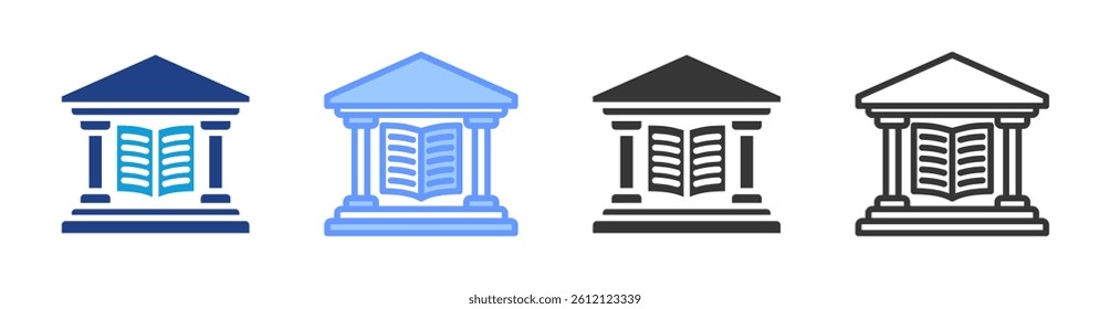 Library icon set multiple style collection