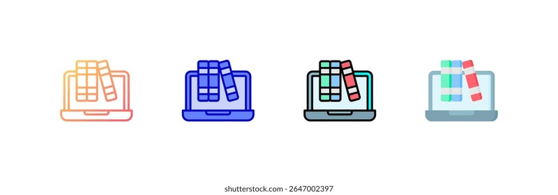 Library Icon set multiple style collection