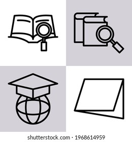 library icon, student icon, educational icon, with line icon style, suitable for educational advertisements
